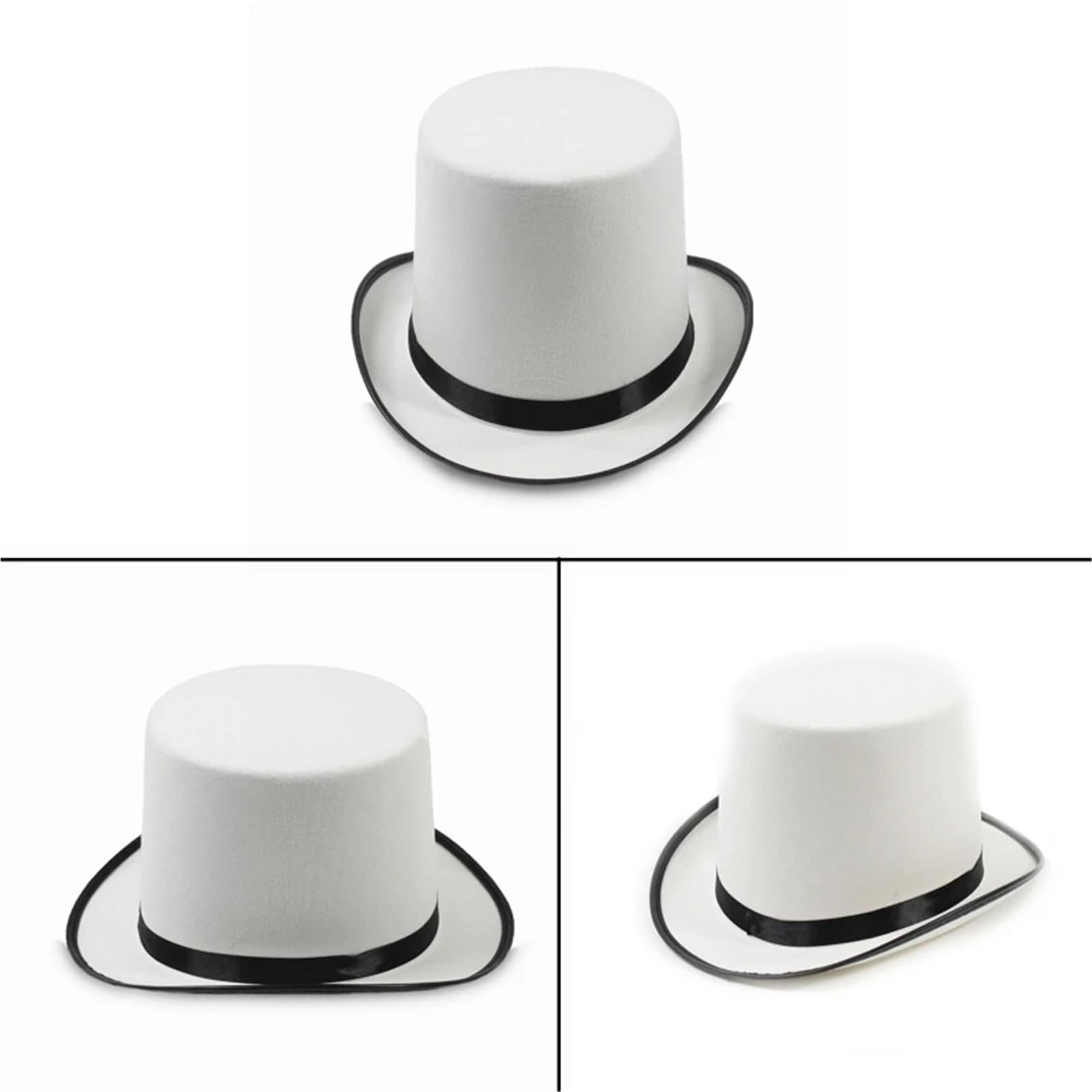 Cappello a Cilindro Cappello a Cilindro da Mago Cappello a Cilindro Bianco Cappello da Mago eseguito Spettacoli teatrali Cappello a Bombetta Costume in Maschera
