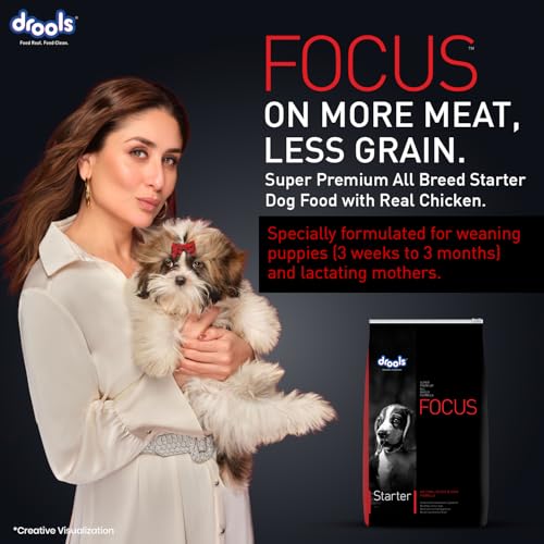 Image of Drools Focus Starter Super Premium Dry Dog Food 8kg Pack | Chicken Flavour | Supports Growth & Intelligence | Gut-Friendly Formula | Promotes Healthy Development