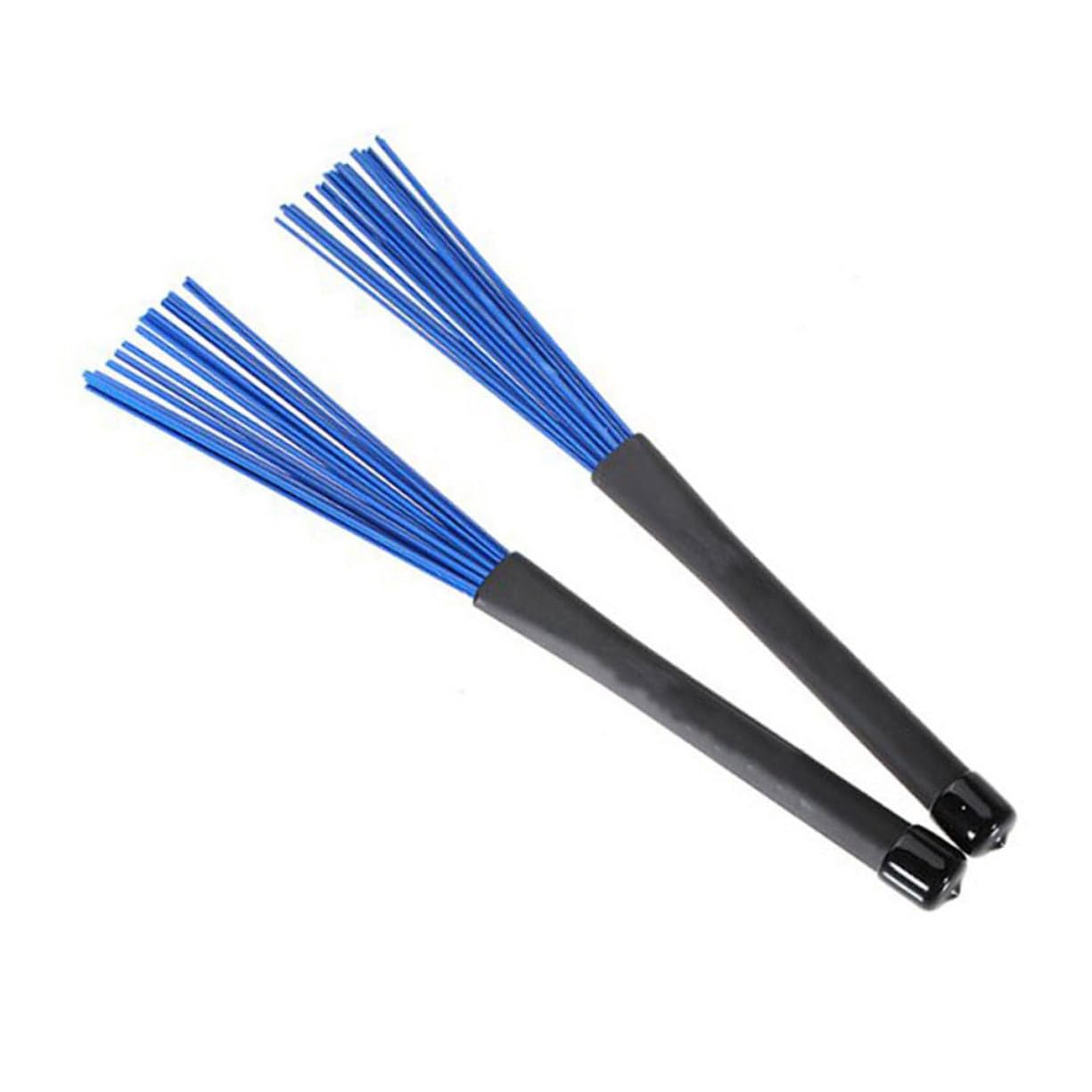 HANABASS Par de Baquetas para Percusión Profesional de Nylon Azul de Cepillo Retráctil Diseño Cómodo y Duradero en Jazz y Rock