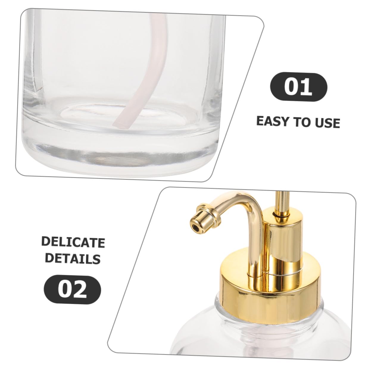 IMIKEYA Distributeur de Sirop de Café à Pompe 500ml, Lot de 2 en Verre