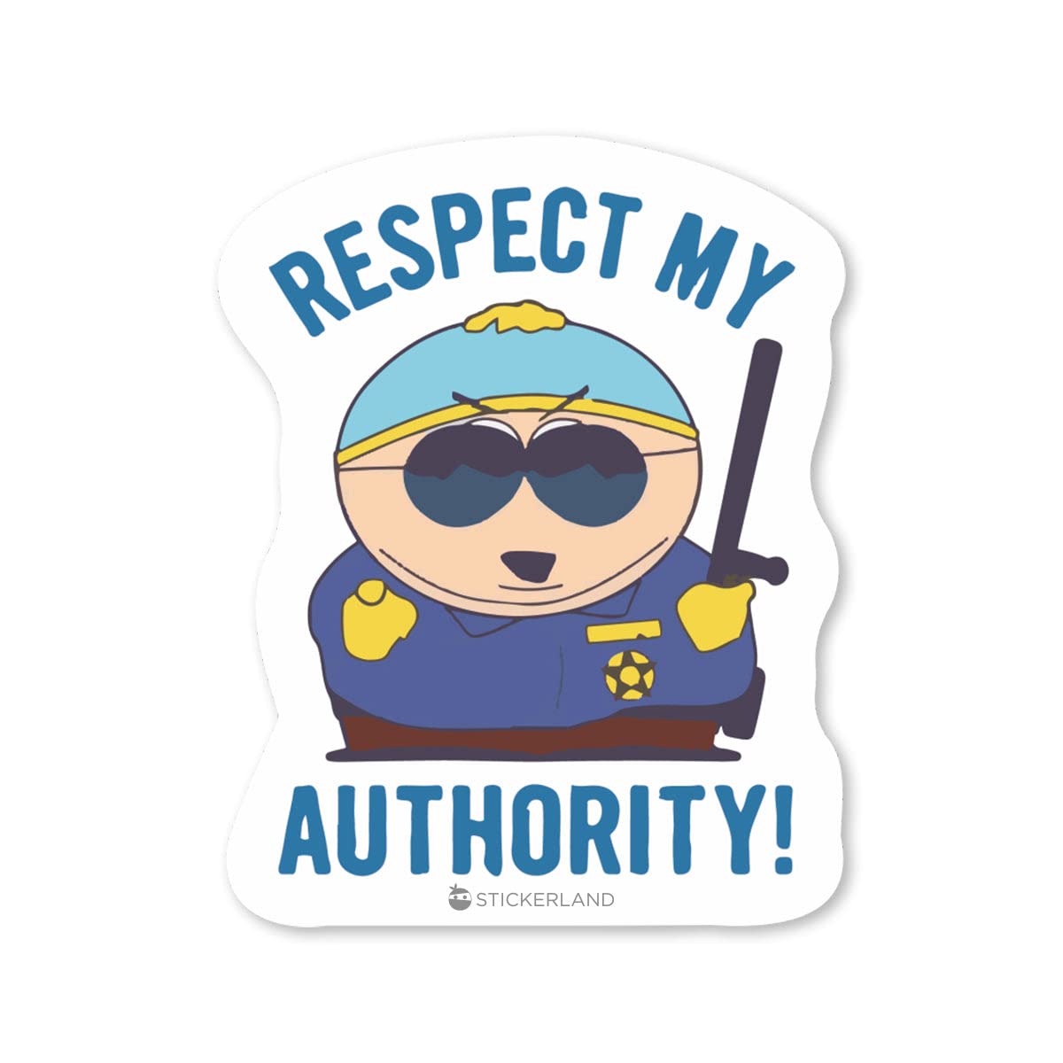 STICKERLAND Respect My Authority Vinyl HD Quality Multicolor Waterproof PVC Sticker for Laptop, MacBook, Mobile Phone, Refrigerator, Notebook, Guitar, Journal, Kids & Adults (Pack of 1)
