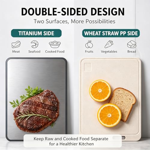 Titanium Cutting Board with Knife Sharpener,15.08" x 10.35" - image 3