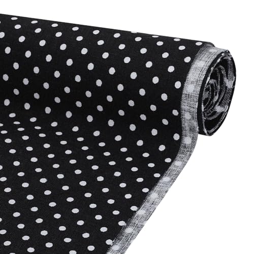 FINGERINSPIRE 1.09Yards Black White Polka Dot...