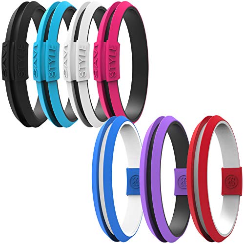 Silicone Sportswear Hair Tie Bracelet Ponytail Holder (Large Agile Black)