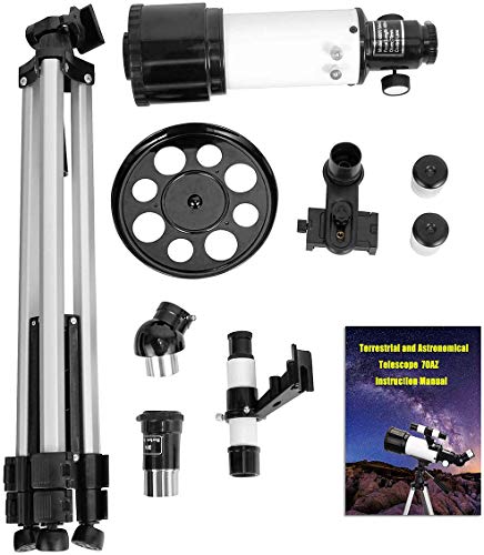 Gosky 70mm Refraktor Teleskop mit Okular, 3X Barlow Objektiv und Smartphone Mount – Bild 7