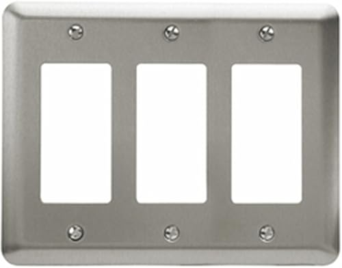 Amerelle 2RRRPW Devon - Placa de pared de acero, 3 balancines, níquel cepillado