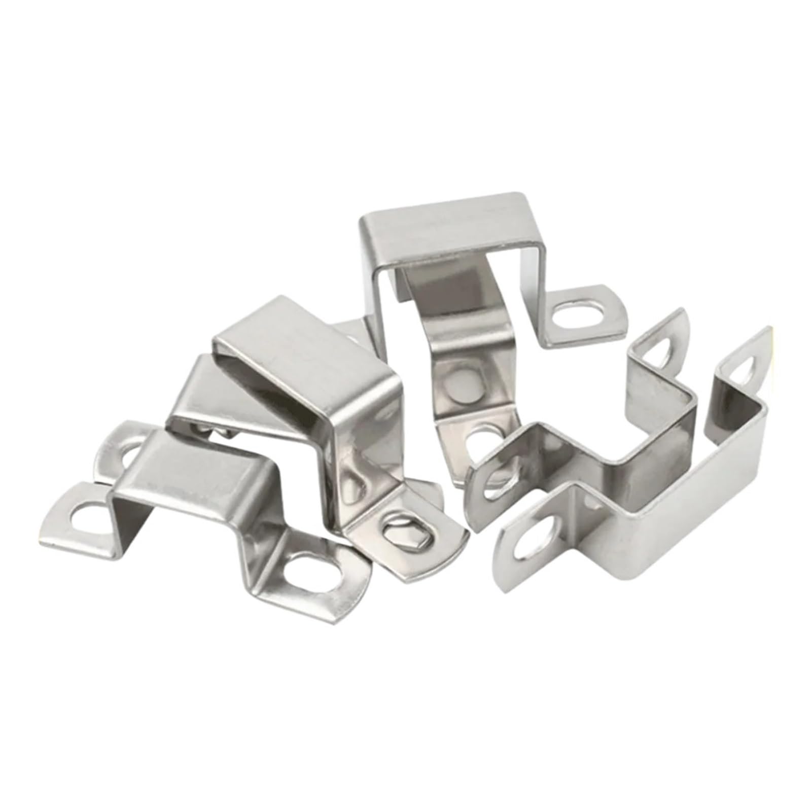 WEKONUMEX Square Pipe Clamp, 304 Stainless Steel Saddle Clamp Square Rectangle M-U Shaped Multiple Sizes(15 x 15 (5Pcs))