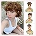 VAVANGA Curly Clip in Bangs, Light Brown French Bangs Clip on Wispy Bangs Natural Air Bangs Flat Fake Fringe Bangs Extension for Women(Light Brown)