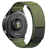 Cinturino orologio 20 mm Compatibile con Garmin Vivoactive 3/5/6, Venu/SQ/2 Plus. Cinturino resistente in nylon per Forerunner 55/158/165/245/645 Music Army Green Small