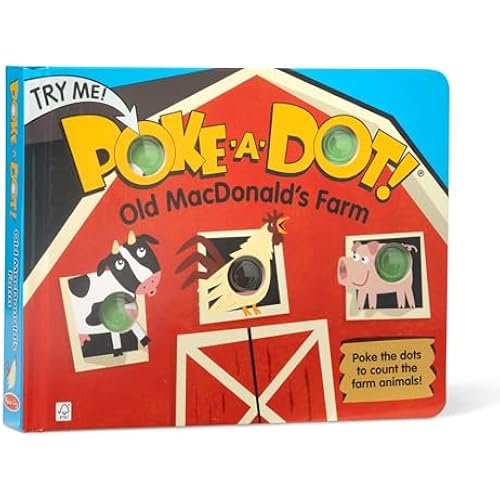 Melissa & Doug Poke-a-Dot! Old MacDonald’s Farm, Interactive Children's Board Book with Buttons to Pop, Educational Sensory Toy for Toddlers & Preschoolers Ages 3+ - FSC Certified