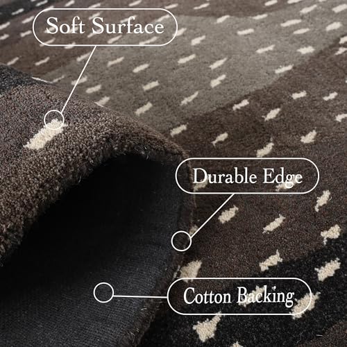 Image of Restoration and Renovation Antelope Cheetah Blue Animal Contemporary Handmade 100% Woolen Area Rugs & Carpets (Mink, 2.6' x 10')