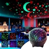 MAXROCK Star & Moon Projector, Galaxy Projector, Bedroom Decoration, Party, Star and Moon Night Light, Children's Gift, Christmas Gift
