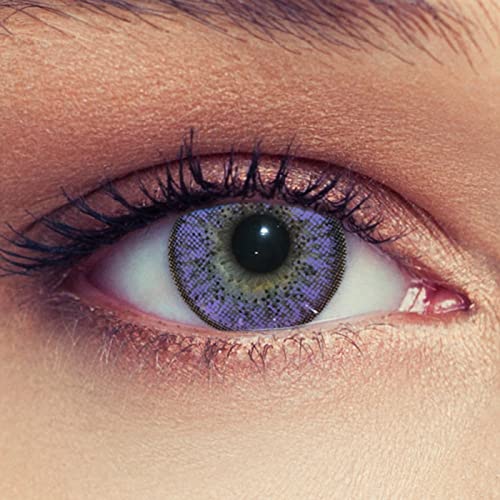 Designlenses, Dos lentillas de color Morado para un aspecto muy natural de tres meses sin dioprtías/corregir + gratis caso de lente „Natural“ (Púrpura)