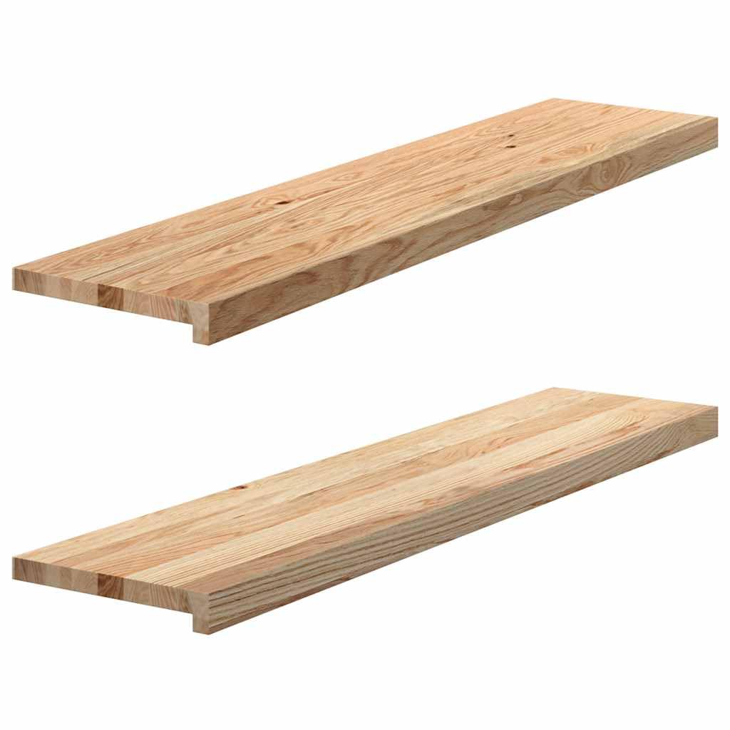 Brokky Davanzali 2 pz Non Trattati 110x25x2cm Legno Massello di Rovere-Banca per finestre, per Interni, davanzale Interno,Soggiorno, Decorazione