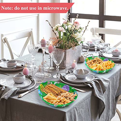 Shojoy 36 Pieces Easter Snack Tray Plastic Easter Egg Dessert Plates Easter Serving Tray Easter Bunny Serveware Party Serving Platter For Easter Party Decorations And Supplies #TOP4
