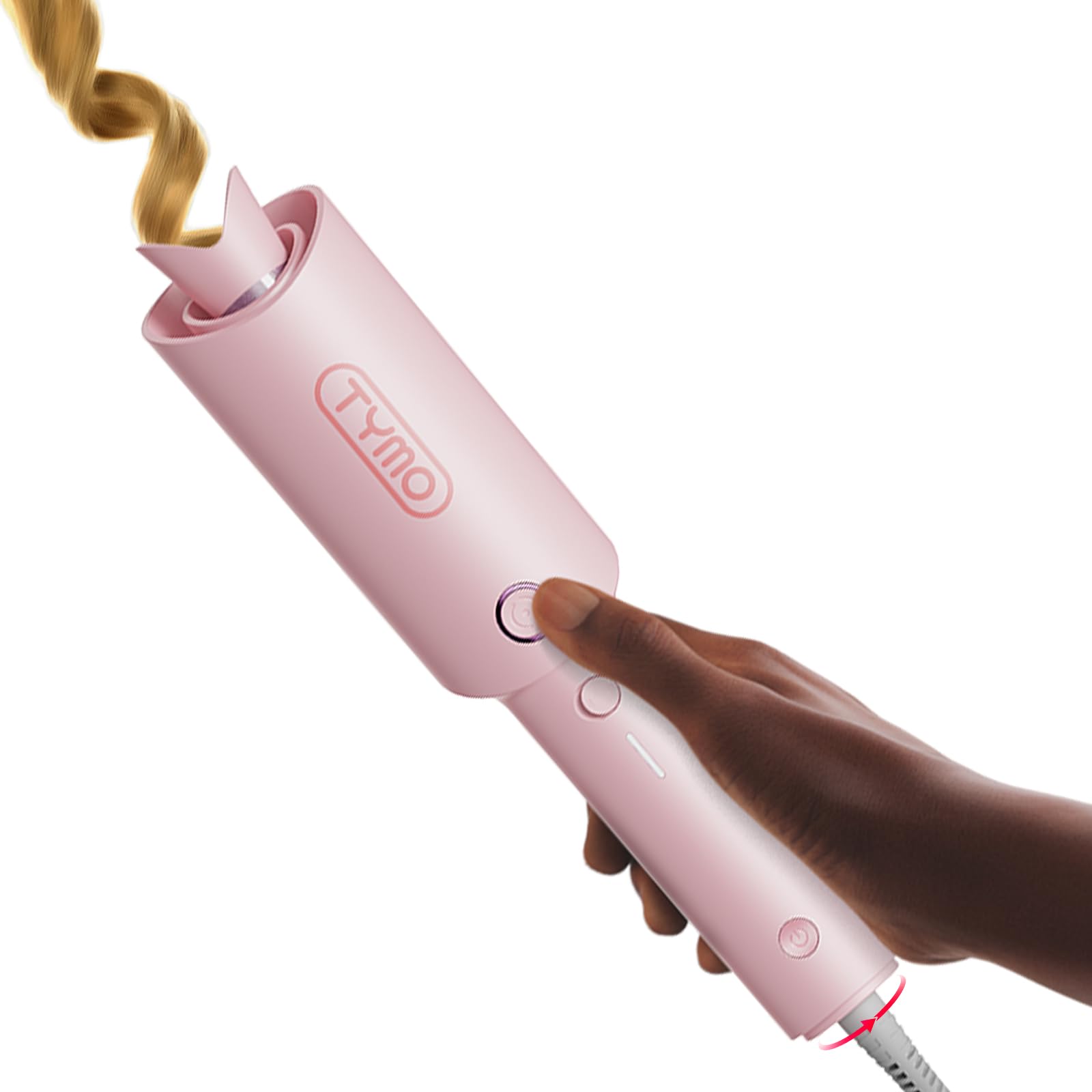 TYMO CURLPRO Automatique Boucleur à Cheveux Fer à Friser 25mm 3 Températures Réglables Anti-brûlure Céramique Rose