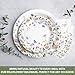 Audree 96 Pcs Wildflower Party Supplies, 24 set Disposable Paper Plates and Napkins for Party Baby Shower, Wedding, Birthday, Perfect for Guests Set Dinner and Dessert Plates, Napkins, Plastic Forks