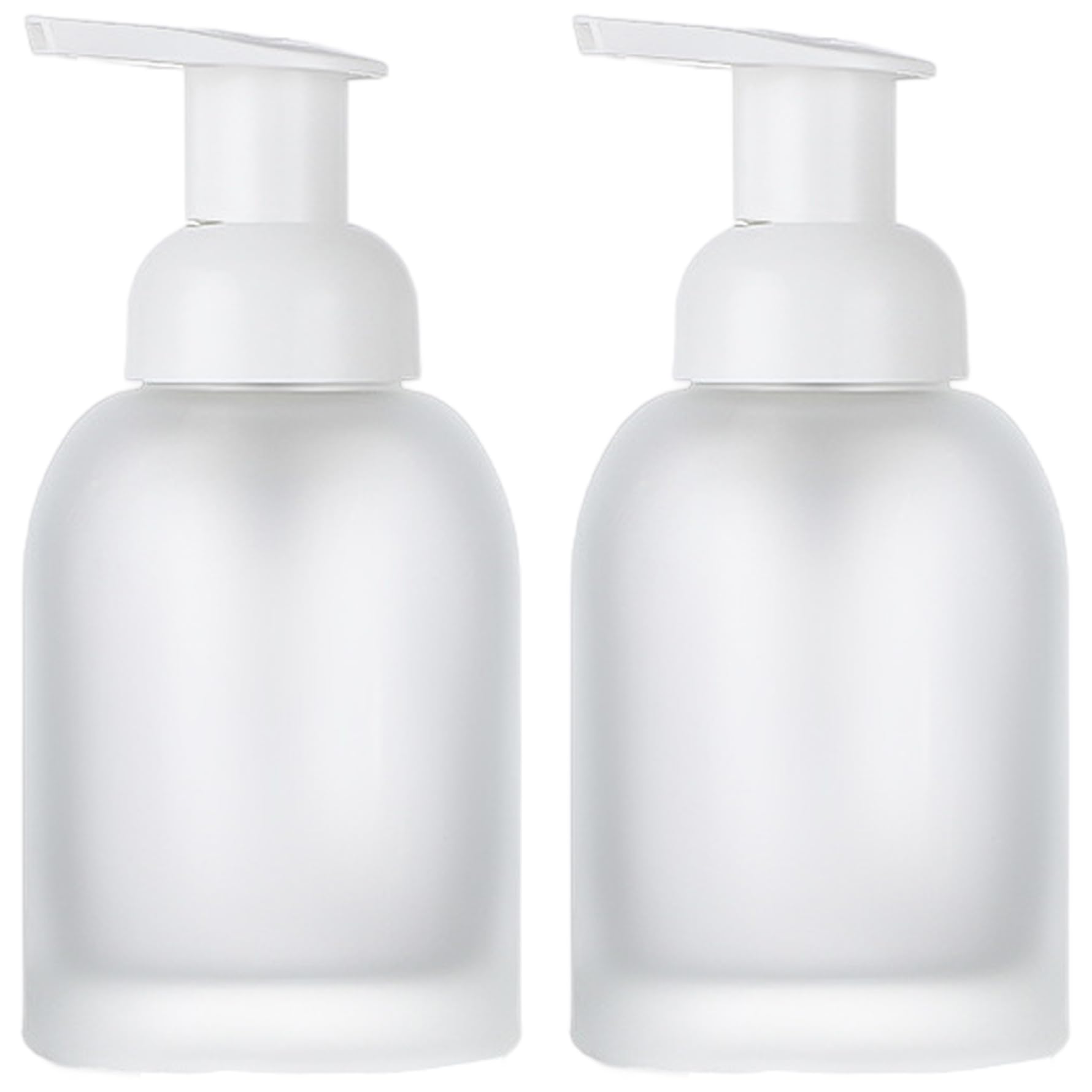 Wxyestna 2PCS Foaming Soap Dispenser 250ml/15oz Glass Soap Dispenser with Pump Refillable Leakproof for Bathroom & Kitchen