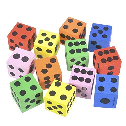 Retenda Foam Dices 12 Pack Traditional Style Learning Resources for