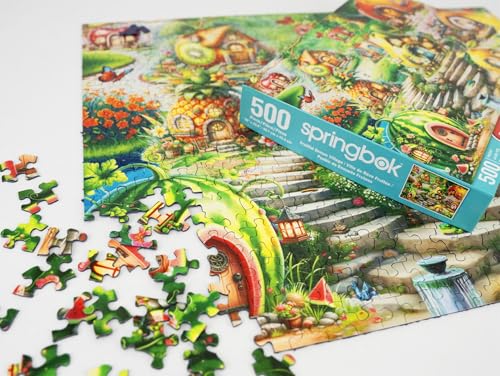 Puzzle de 500 piezas Springbok Fruitful Dream Village para adultos con piezas cortadas únicas, materiales ecológicos, hecho en EE. UU. miniatura 5