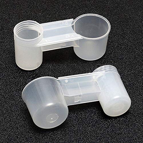 10/20 piezas jaula de aviario de plástico portátil taza de bebedero transparente botella de agua alimentador de pájaros accesorios de bebedero para palomas (Color : 20pcs)