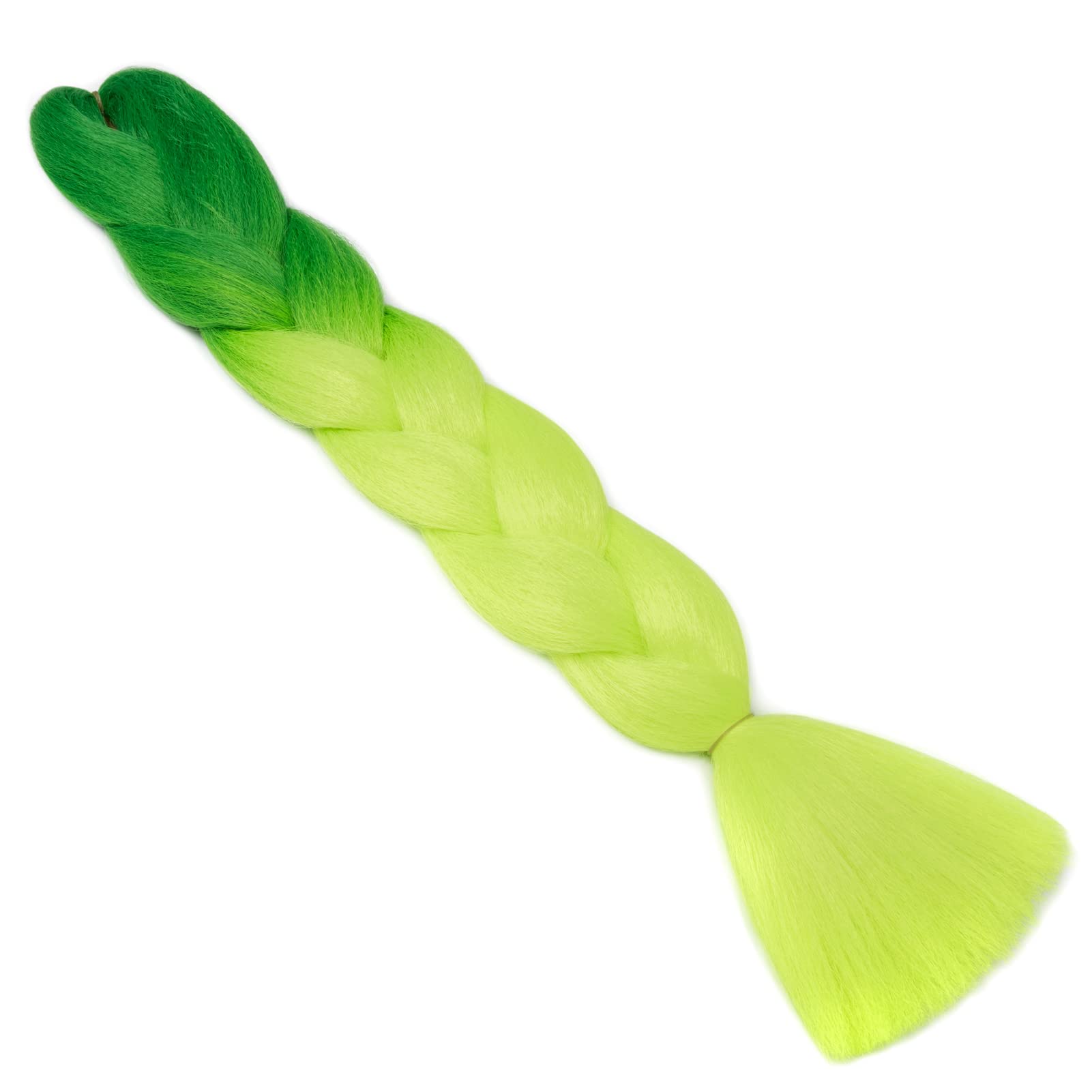 Gairyan Extensiones de Pelo Trenzas Africanas 1 Paquete 24" Pelo Sintetico Para Trenzas Natural Crochet Braiding Hair (Verde Oscuro-Verde Amarillo) — view 5