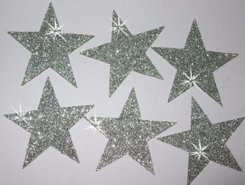 Juego de 12 parches de tela para planchar en la ropa (2 mm, acabado brillante), diseño de estrella Cover