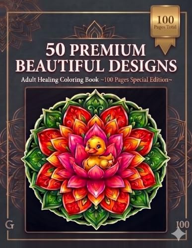 50 PREMIUM BEAUTIFUL DESIGNS: Adult Healing Coloring Boo (mandara) image 2