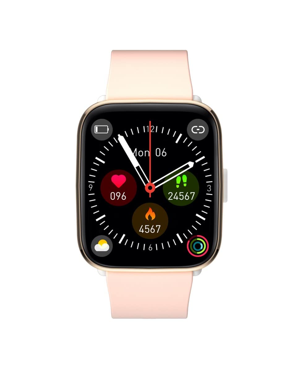 Radiant Golden Gate Collection Smart Watch z pulsometrem, monitorem ciśnienia krwi, monitorem snu i funkcją bransoletki aktywności, kompatybilny z systemem Android i iOS, różowy, Einheitsgröße