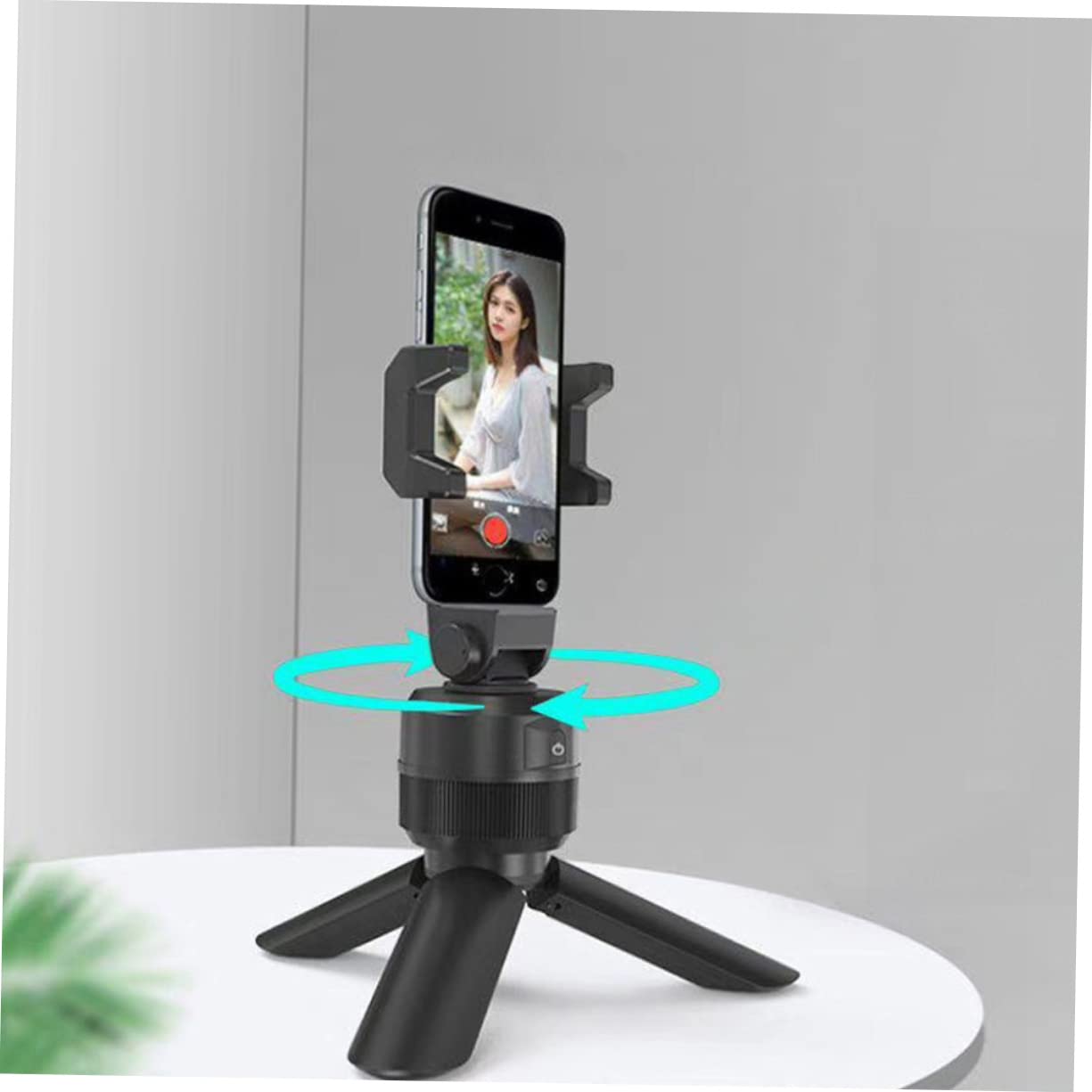 Uonlytech Soporte para Teléfono Inteligente Reconocimiento Facial y Trípode Giratorio Completo en Abs para Video y Seguimiento Automático