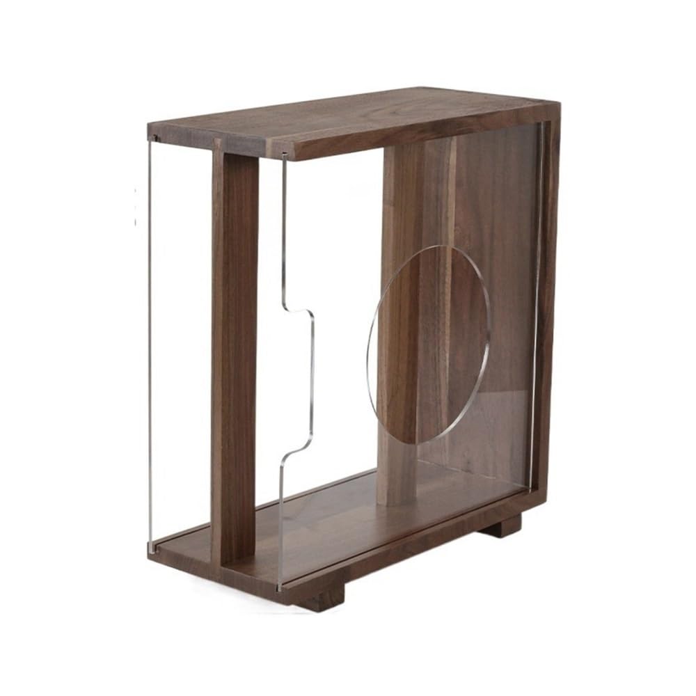 RYUQW3RE Cd Storage Rack Vinyl Record Storage Holder, LP Box with Solid Wood Frame(Brown)