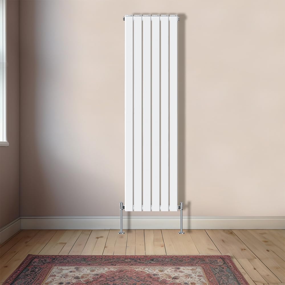 NRG Flat Panel Vertical 1800x408mm Double Radiator, White Central Heating
