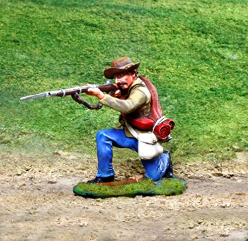 Civil War Toy Soldiers Confederate Rebel Kneeling Firing Butternut Figure Collectors Showcase CS00825 Toy Soldiers Painted Metal Figure 1/32 Britains King Country Gunn First Legion Type