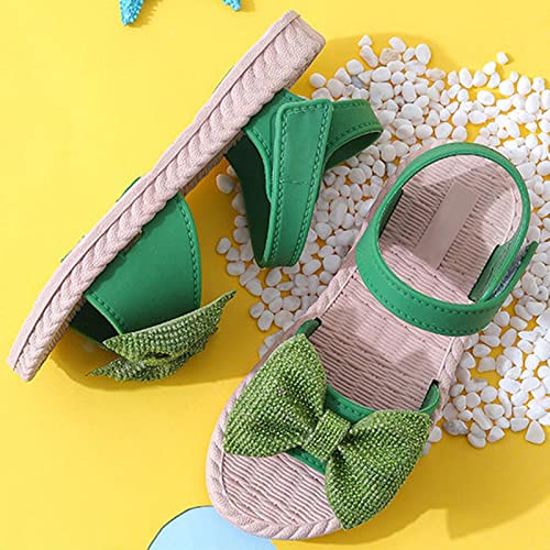 Kid Baby Girls Boys Child Shoes Summer Sandals Soft Rubber Sole Anti Slip Sandals Bowknot Cute (Green, 11 Little Child)4