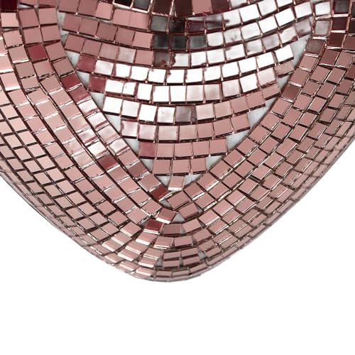 Bola espejada en forma de corazón, adorno decorativo reflectante para fiestas, KTV y bares (oro rosa) miniatura 3
