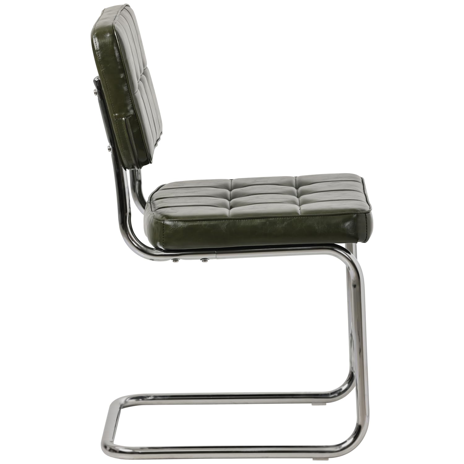Merax sledestoelen (4 stuks), set van 4 eetkamerstoelen, kunstleer, schommelstoelen, verchroomd