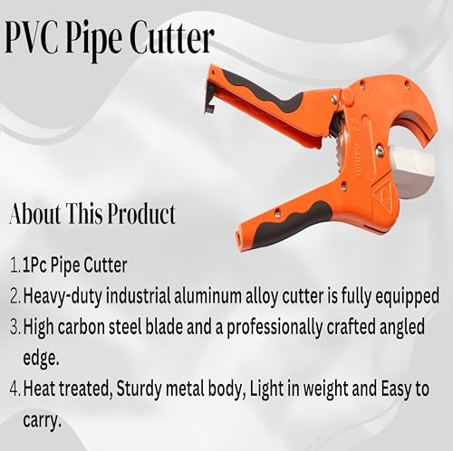 Image of EASTMAN 42 mm Cutter for PVC, Plastic, PPR and Rubber Tube made with Grade of Steel Blade and Long Life Cutting, Blisted Packed /Aluminium Body Tools (E-3013)