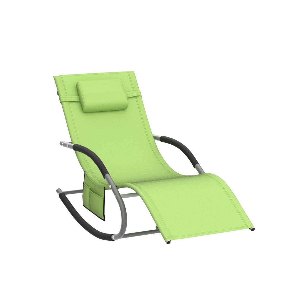 SoBuy Lettino a Dondolo da Giardino in Textilene Verde 150x63x87cm OGS28-GR