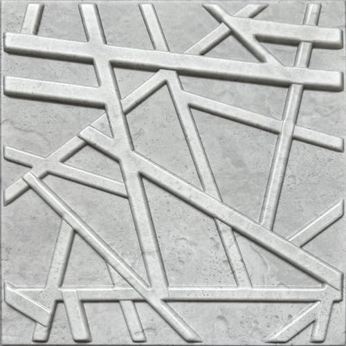 Deccart Line Panneaux Muraux 3D | Plaques Murales Décoratives en | Panneau Mural 3D Design | Idéal pour Faux Mur Mur 3D et Décoration Intérieure | Panneaux Décoratifs Mural | Béton (4m2)