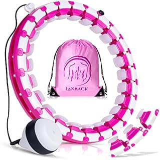 LAXBACK Weighted hula hoops for adults, Exercise Hoop with Ball For Gym Equipment and Home Gym Setup 360° Rotating Shaft for Massage Exercise Core Training Core Workout