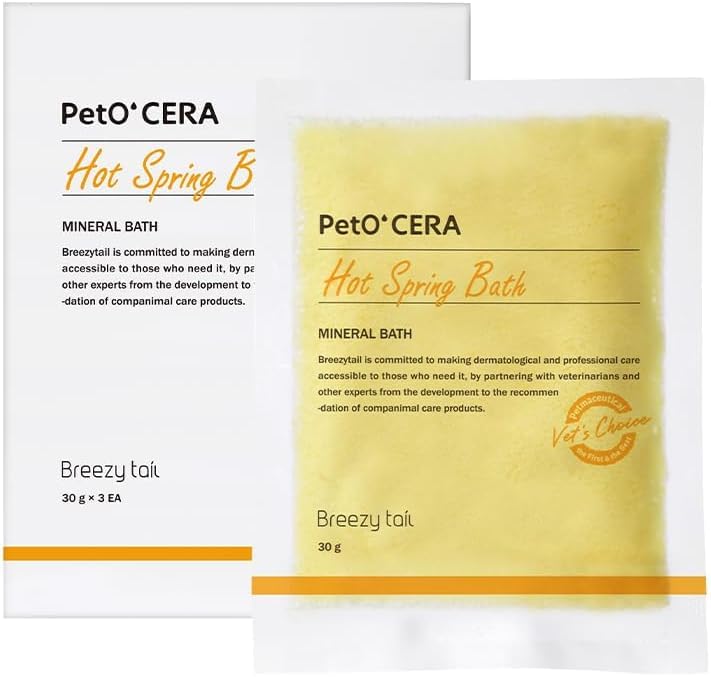 PetO’Cera Hot Spring Bath for Dogs, Alps Onsen Water, Soothes Dry, Itchy, Inflamed Skin, Conditions Coat, Anti-Lick Paw Soak, Hypoallergenic, Tear-Free, No-Rinse Dog Spa, 1.05oz, Dog Grooming, 3.15 oz