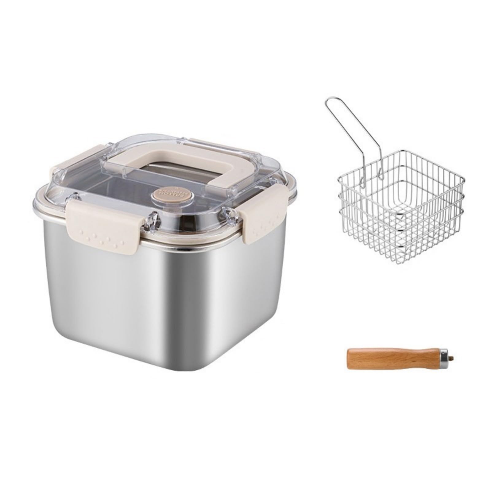 XAGMODSHN Set Pentole da Campeggio Multiuso in Acciaio Inossidabile Combina Frittura Funzioni Ebollizione Fuochi da Campo Leggeri Cottura Pentola da Campo Multifunzionale