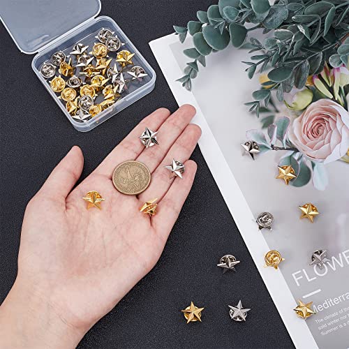 Image of SUPERFINDINGS Alloy Star Badge Lapel Pin Brooches Military Award Pins July Memorial Day Stars for Backpack Clothes