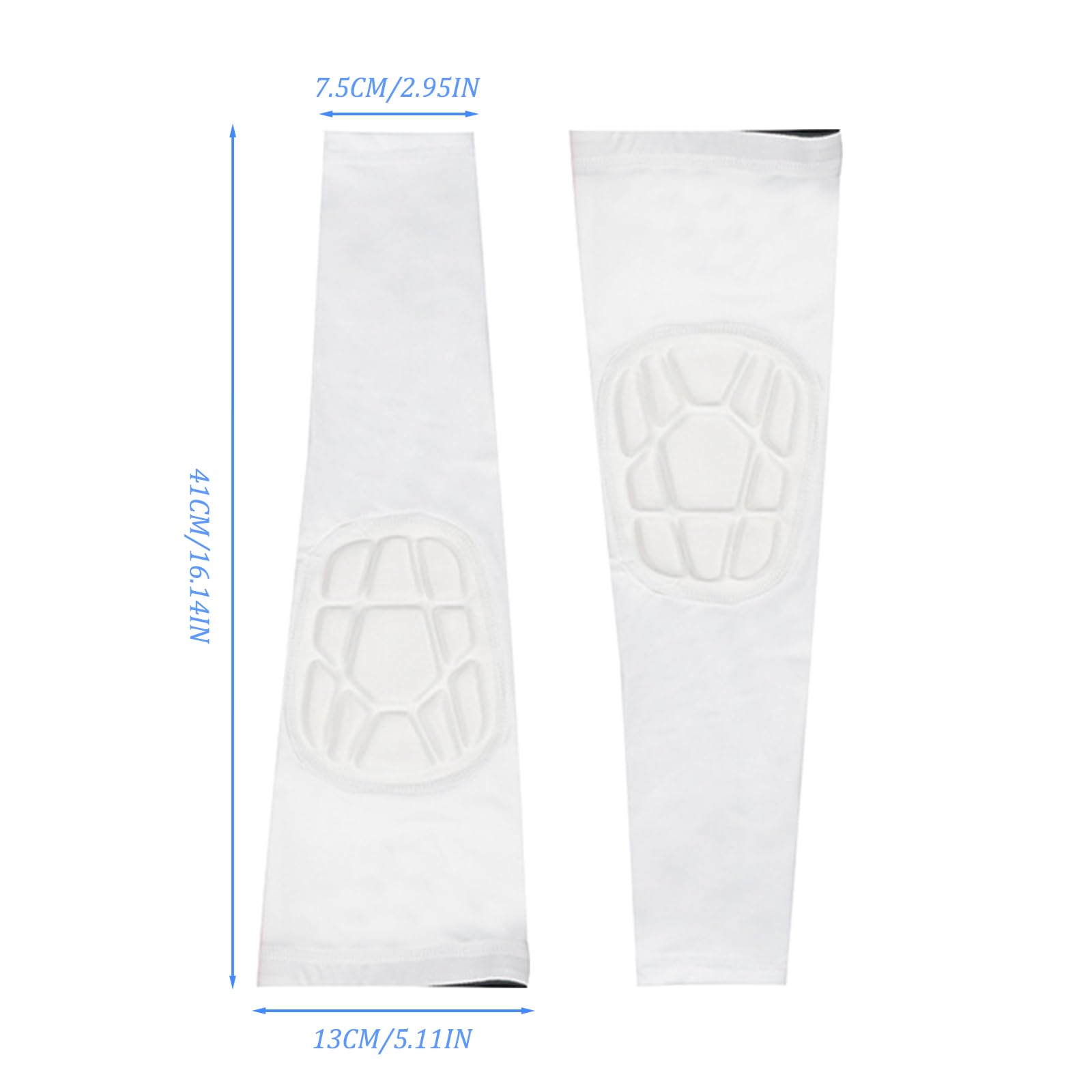 1 Pair Manche Coude Rembourré Blanc, Souple Protege Coude Sport, Epais Rembourré Coudiere Volleyball, Coudières Anti-Chocs, Avant Bras Protection Coude pour Basket-Ball Cricket Volleyball Football