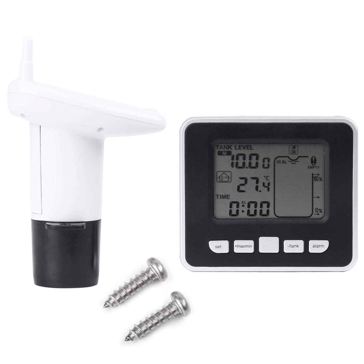 Buy Yunnyp Electronic Water Tank Level Gauge Thermometer Clock,Wireless