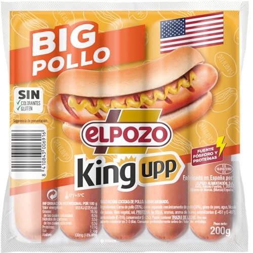 Elpozo King Upp Salchichas Big Pollo 200 Gr
