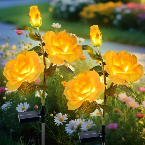 Lampe solaire fleurs extérieure jardin idée cadeau pour terrasse et cour
