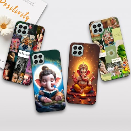 Image of COLORflow Back Cover Compatible with Samsung Galaxy A22 5G | Ganesh Ji, Lord Ganesha Customized Back Cover Compatible with Samsung Galaxy A22 5G