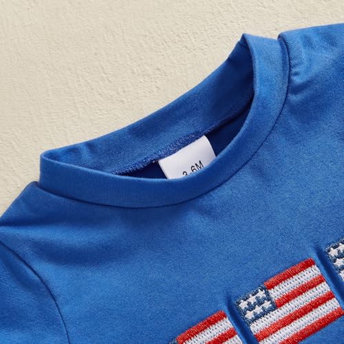 Image of 4th Of July Toddler Boy Outfit Popsicle American Flag T-Shirt and Gingham Plaid Shorts Set Independence Day Clothes