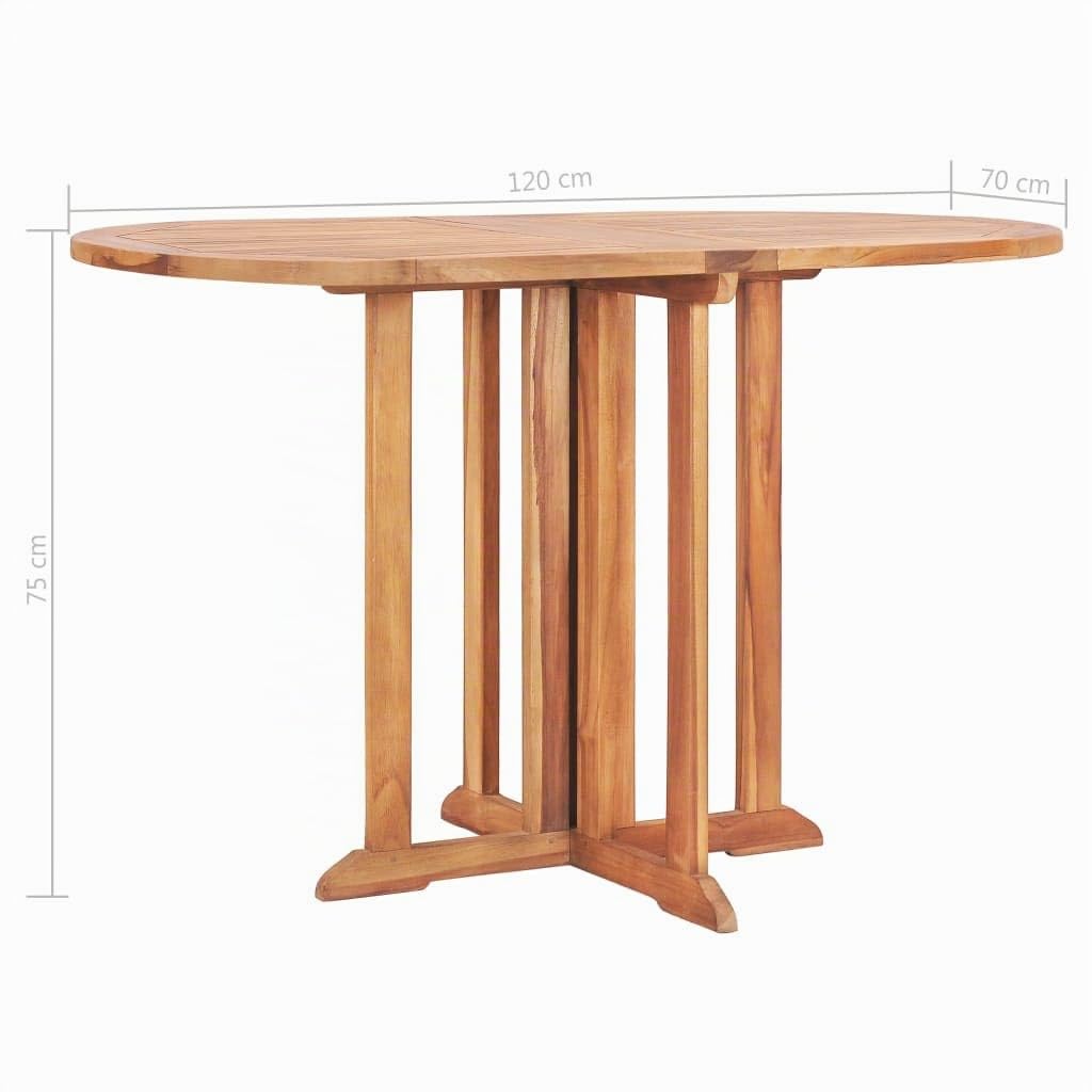 Festnight Tavolo Pieghevole Farfalla in Legno Massello di Teak 120x70x75 cm Tavolo da Giardino da Balcone